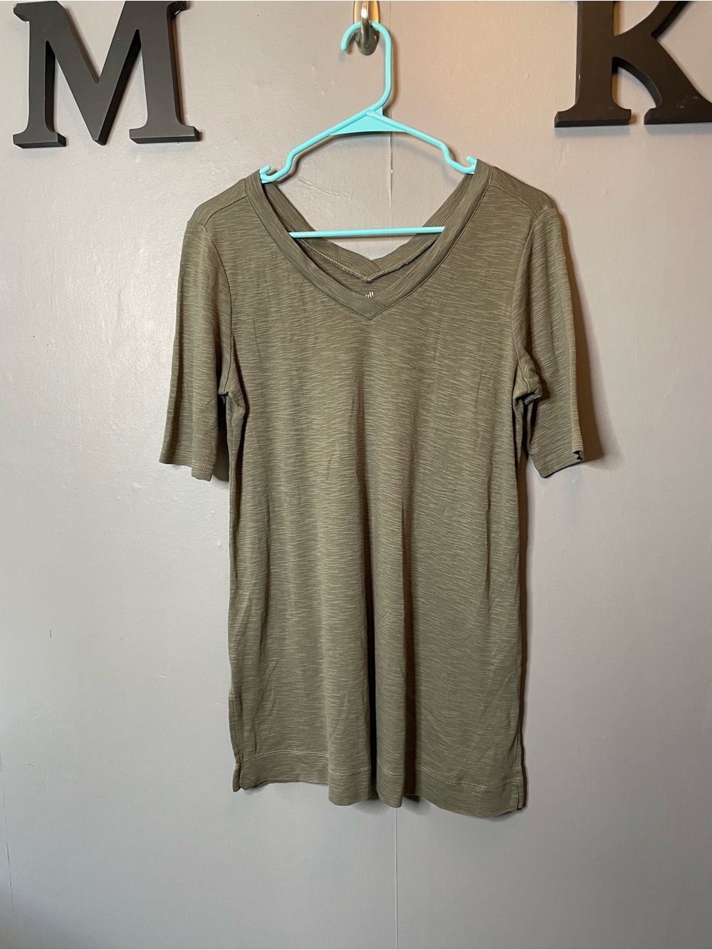 J.Jill‎ Pima Cotton Double-V Tunic Dark green size small